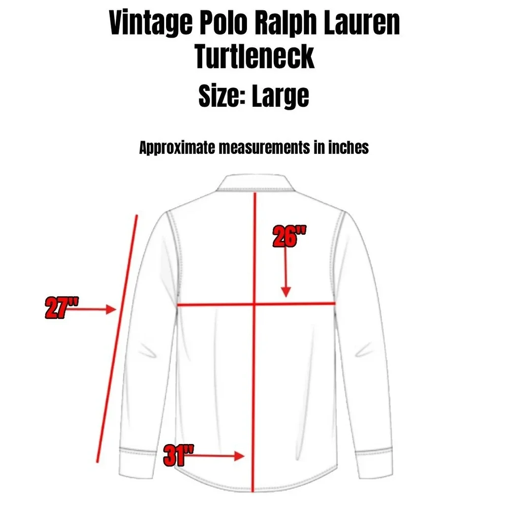 Vintage‎ Polo Ralph Lauren Turtleneck Mens Large Cream Heather USA Made